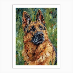 German Shepherd Acrylic Painting 11 Art Print