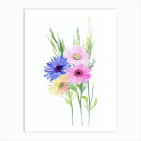 Gerberas 2 Watercolour Flower Art Print