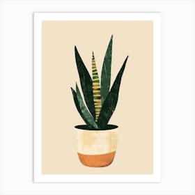 Snake Plant Minimalist Illustration 1 Art Print