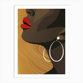 African Woman With Hoop Earrings 4 Art Print