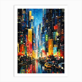 New York City At Night 4 Art Print