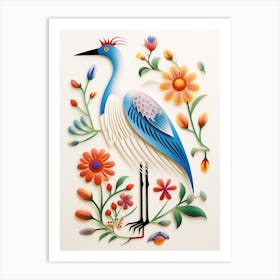 Scandinavian Bird Illustration Egret 4 Art Print