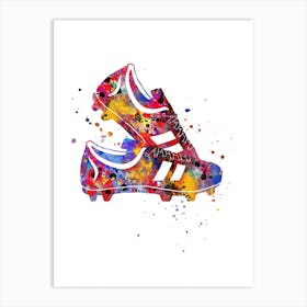 Soccer Shoes Watercolor Football Art Print
