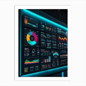 A Digitally Illustrated Dashboard Interface For Advanced Ai Business Management Dashboards Show Met (2) Art Print