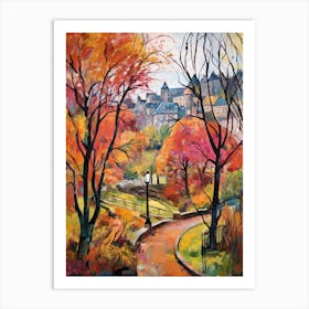 Autumn City Park Painting Princes Street Gardens Edinburgh 2 Art Print