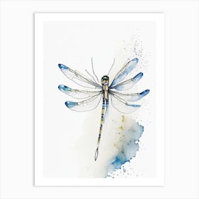 Common Whitetail Dragonfly Minimalist Watercolour 1 Art Print
