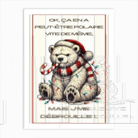 Affiche ours Noël humoristique Art Print