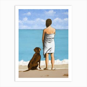 Woman with Dog Art Print