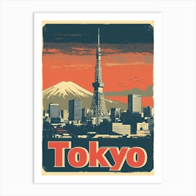 Aihrgdesign A Vintage Travel Poster Of Tokyo Art Print