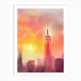 New York City Watercolor Painting Art Print