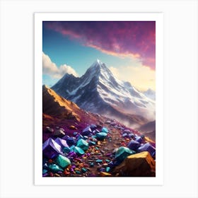 Mountain Landscape With Colorful Rocks Art Print