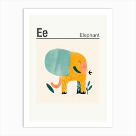 Animals Alphabet Elephant 7 Art Print