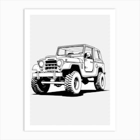 Jeep Wrangler Line Drawing 10 Art Print