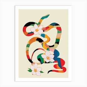 Abstract Snakes in the Flowers Art Print