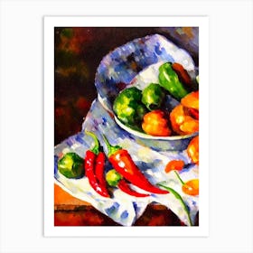 Thai Chili Pepper 2 Cezanne Style vegetable Art Print