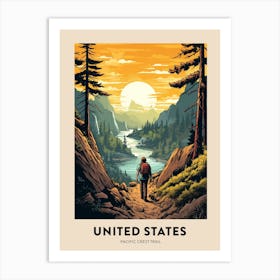 Pacific Crest Trail Usa 1 Vintage Hiking Travel Poster Art Print