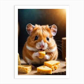 Hamster Eating Cheese Art Print