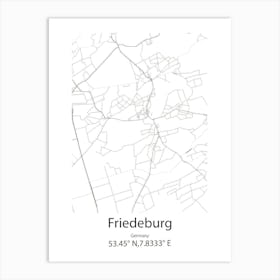 Friedeburg,Germany Minimalist Map Art Print