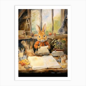 Bunny Crafting Luck Rabbit Prints Watercolour 1 Art Print