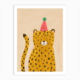 Cheetah In A Party Hat Art Print
