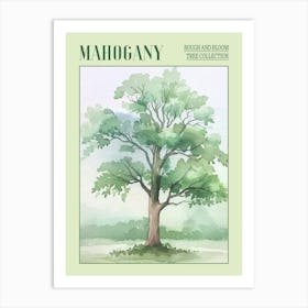 Mahogany Tree Atmospheric Watercolour Painting 3 Poster Art Print