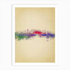 Gambia Flag Vintage Art Print