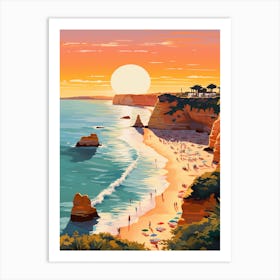 A Vibrant Painting Of Falesia Beach Algarve Portugal 1 Art Print