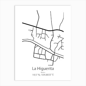 La Higuerita,Mexico Minimalist Map Art Print