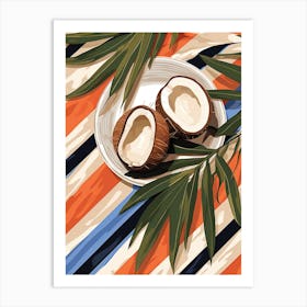 Coconut Fruit Summer Illustration 2 Art Print