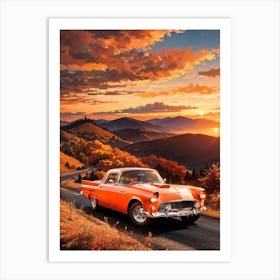 Sunset On The Road Art Print