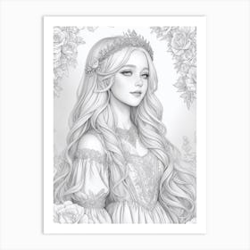 Beautiful Girl With Long Hair Art Print