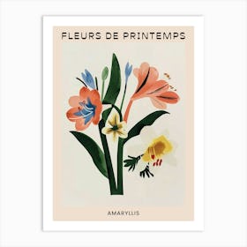 Spring Floral French Poster  Amaryllis 3 Art Print