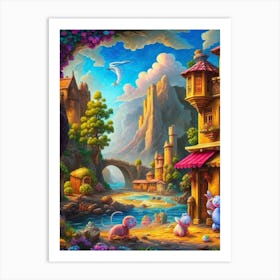 Fairytale Village 2 Art Print