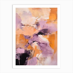 Lilac And Orange Autumn Abstract Painting 6 Art Print