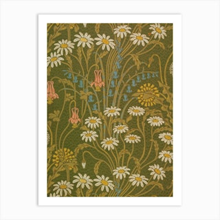 Meadow Flowers (Green), Walter Crane Art Print