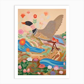 Maximalist Bird Painting Mallard Duck 2 Art Print