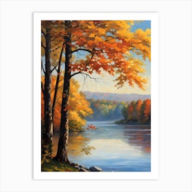 Autumn By The Lake Art Print