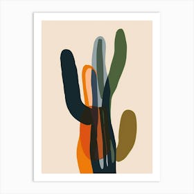 Notocactus Cactus Minimalist Abstract Illustration 3 Art Print