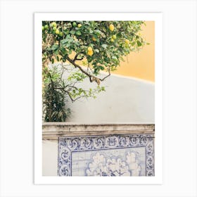 Lemon Tree And Lisbon Tiles Art Print