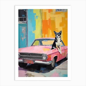 Plymouth Barracuda Vintage Car With A Dog, Matisse Style Painting 0 Art Print