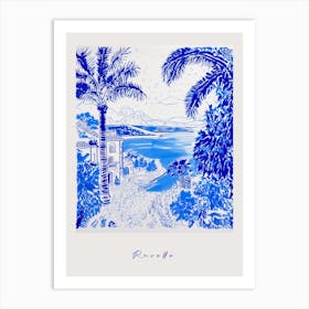 Ravello 2 Italy Blue Drawing Poster Art Print