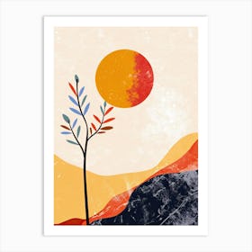 Celestial Reflections In Modernist Form Mid Century Style Art Print