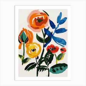 Painted Florals Rose 15 Art Print