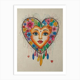 Heart Of Flowers 3 Art Print