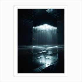 Tear Reflecting Light With Crystalline Clarity Suspended Above A Dark Abyss 3d Hyper Realistic Sh Art Print