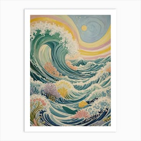 Pastel Ocean Waves Art Print