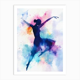 Ballerina Watercolor Painting Art Print