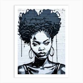 Graffiti Mural Of Beautiful Black Woman 114 Art Print