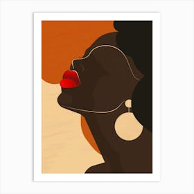 African Woman With Red Lips Art Print