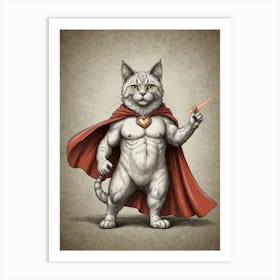 Superhero Cat Art Print